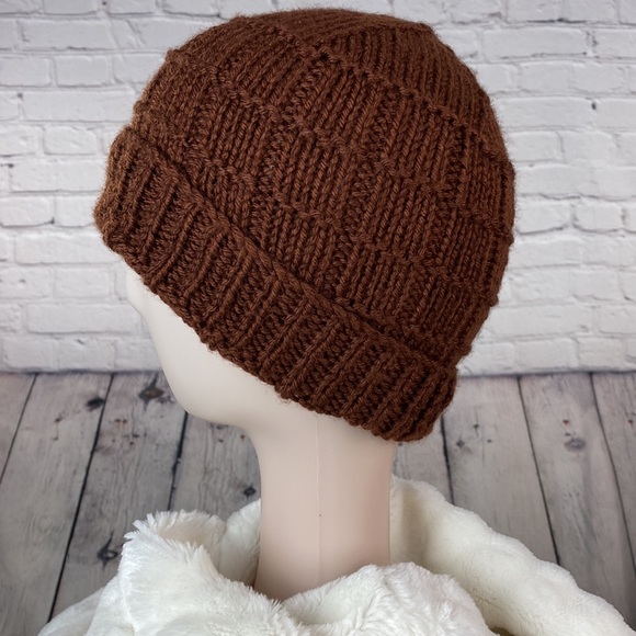 Homemade Brown Crocheted Knit Yarn Hat - Picture 4 of 10